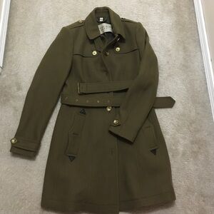 Burberry Green Belted Coat